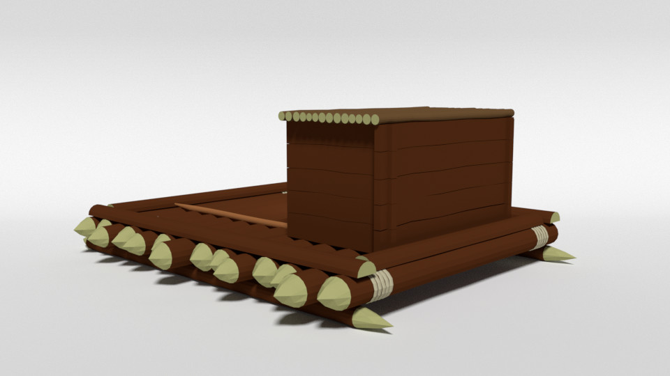 ArtStation - Low Poly Cartoon Wooden Raft | Resources