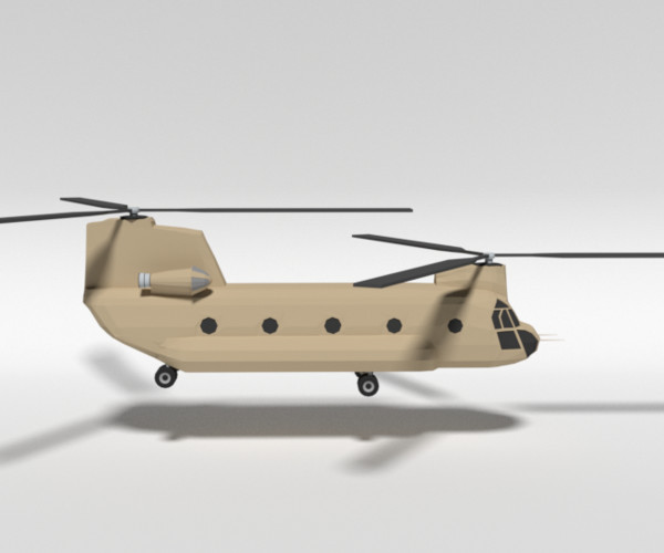 Artstation - Low Poly Cartoon Boeing Ch-47 Chinook Helicopter 