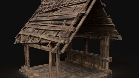 Wooden Roofing Cover Construction - Reed Hay Thatch Wood Storage