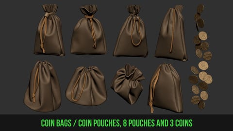 Coin bags / Coin Pouches + Coins