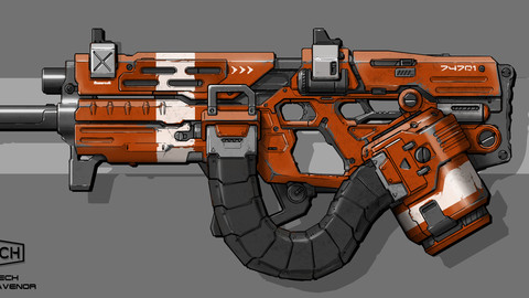Futuristic machinegun concept
