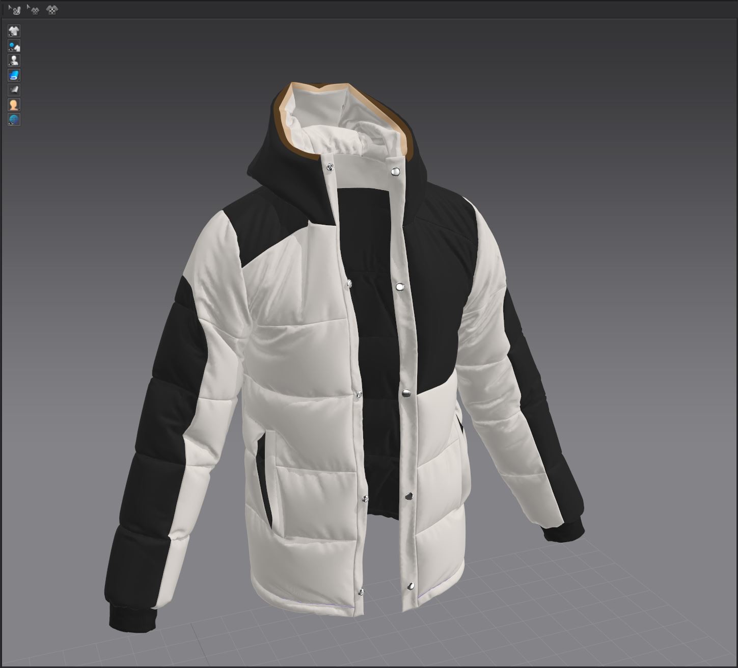 Winter Down Jacket ,Marvelous designer, Clo3d