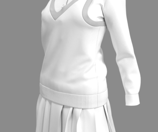 ArtStation Women Sweater Uniform Marvelous Designer and Clo3D
