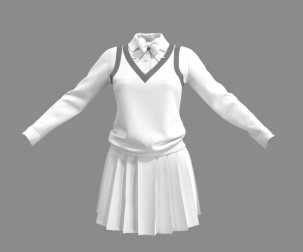 ArtStation Women Sweater Uniform Marvelous Designer and Clo3D