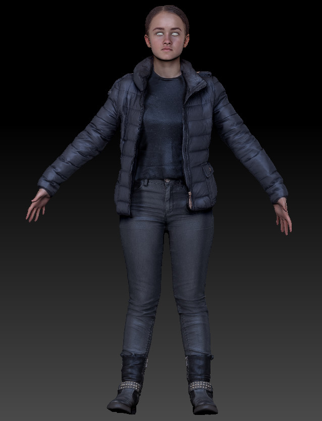 ArtStation - Woman street style in A-pose 122 | Game Assets