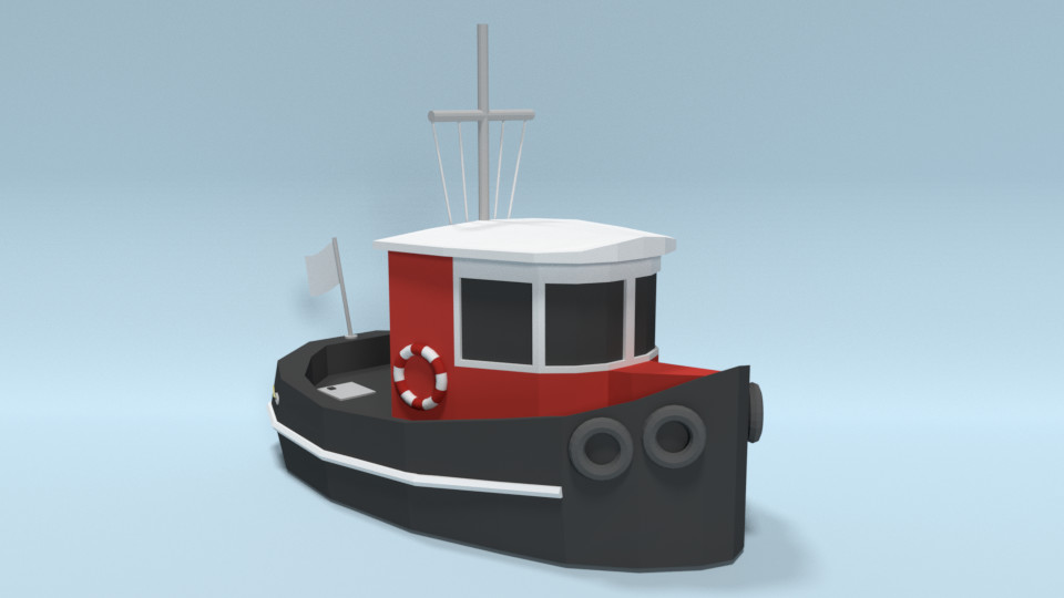 ArtStation - Low Poly Cartoon Candu E-Z Mini Tugboat | Resources