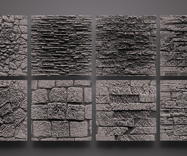 ArtStation - 8 HD Stone Alphas vol. 3 | Brushes