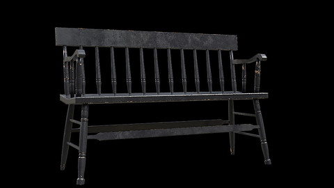 WoodBench Black Painted