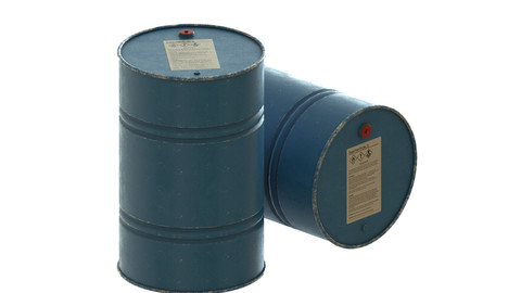 Barrel Blue Painted PBR