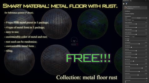 Smart material: metal floor with rust