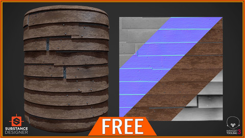 FREE - Stylized Wooden Wall PBR Texture