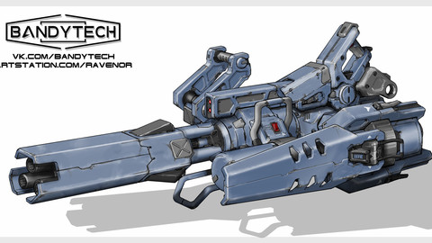 Futuristic minigun concept art