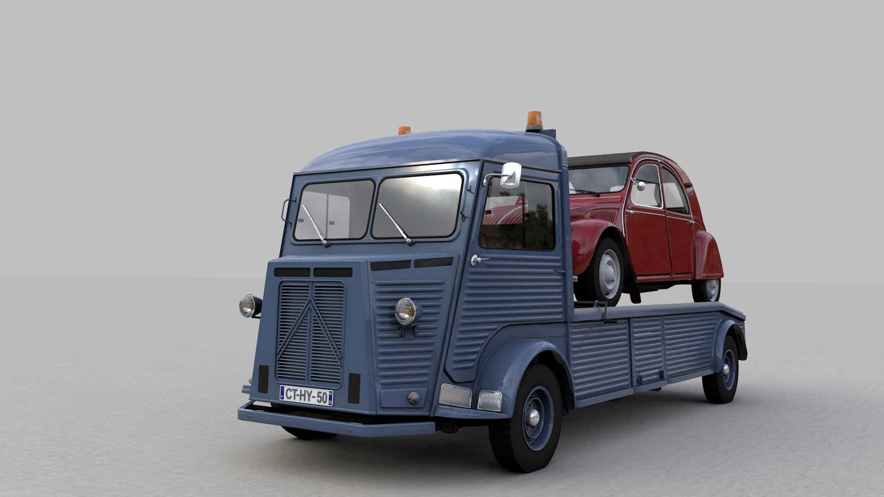 Artstation Citroen Hy Truck 1950 And Citroen 2cv Az 1957 Game Assets