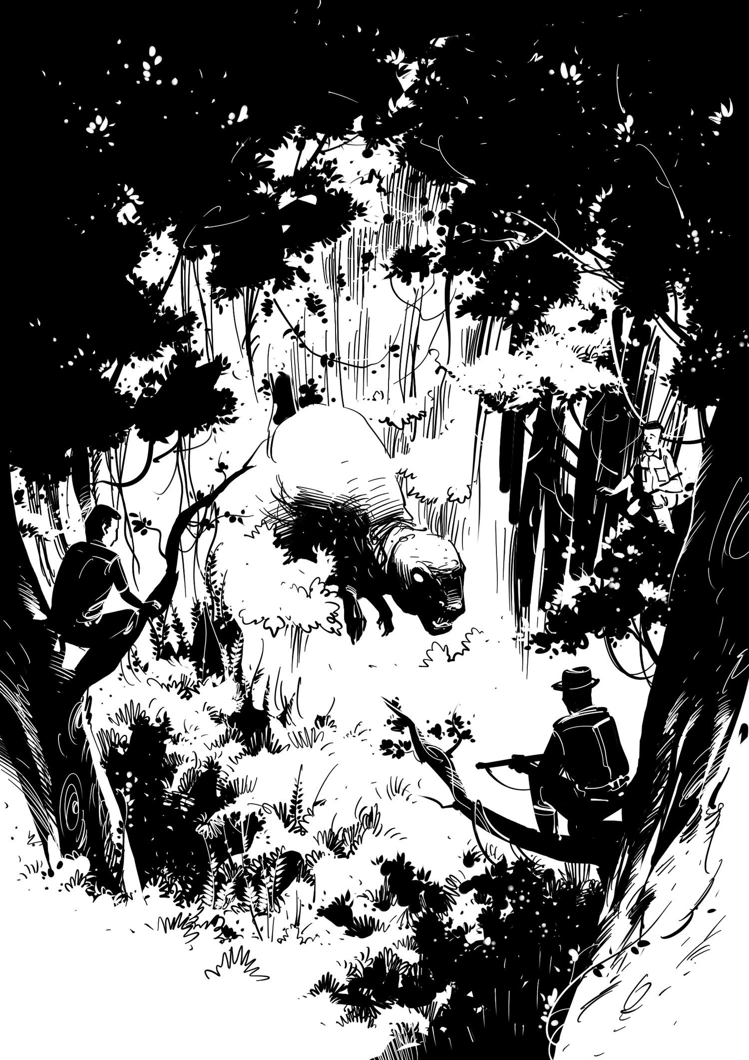 ArtStation - Digitally inked black and white illustration | Artworks