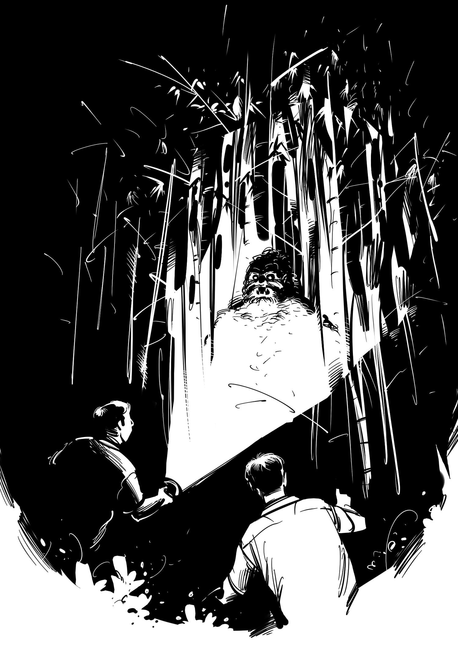 ArtStation - Digitally inked black and white illustration | Artworks