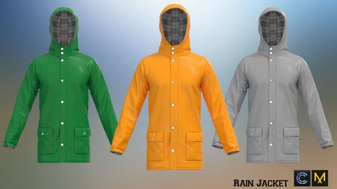 Rain Jacket, Marvelous designer, Clo3d