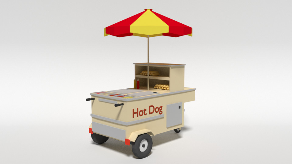 ArtStation - Low Poly Cartoon Hot Dog Cart | Resources