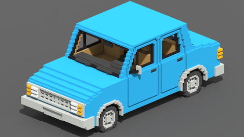 Voxel Sedan Car