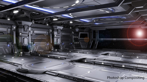Sci-fi Scene for renders - The Last Star