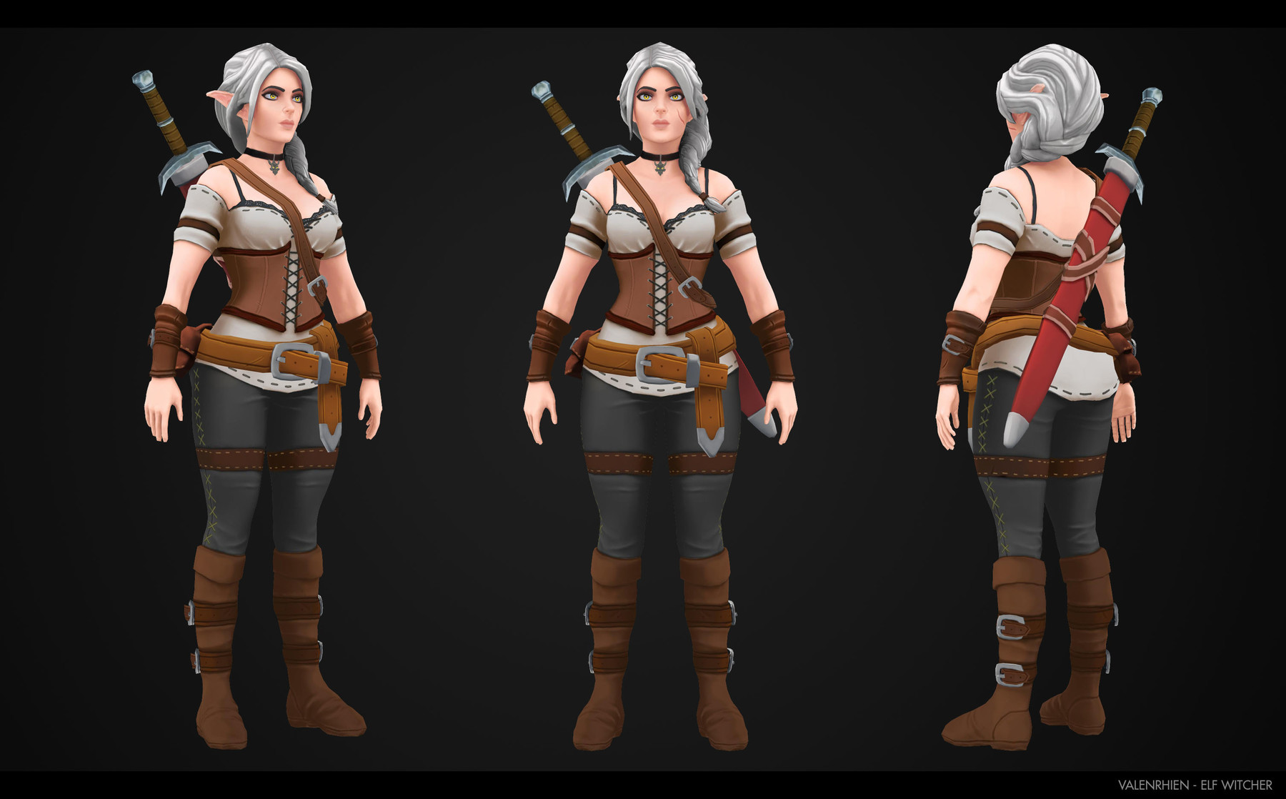 ArtStation ELF WITCHER Valenrhien HANDPAINTED for Videogames Game