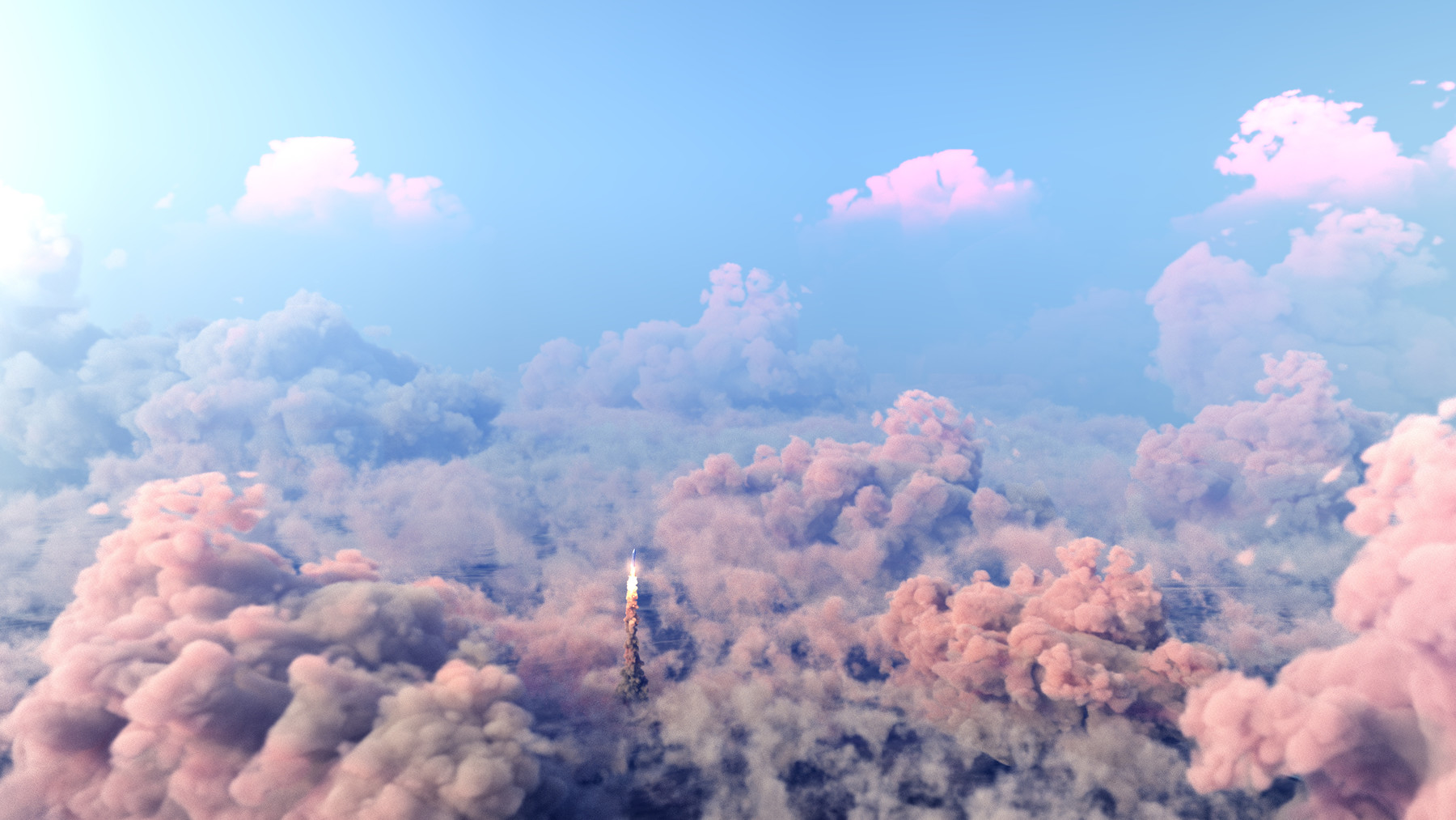 Artstation Rocket Launch Throw The Clouds 3ds Max Project And 4k Footage Resources
