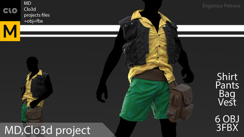 Marvelous Designer,Clo3d project. + obj+ fbx №D4