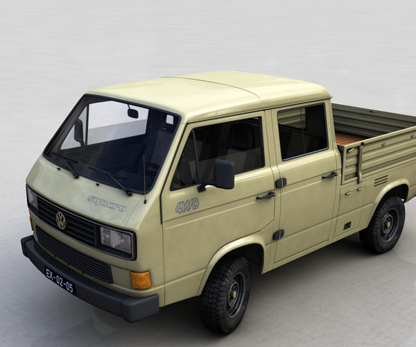 ArtStation - VOLKSWAGEN TRANSPORTER PICKUP DOUBLE CAB SYNCRO 1987 ...