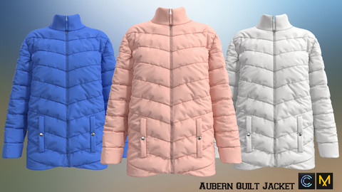 Aubern Quilt Jacket, Marvelous designer, Clo3d