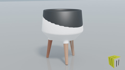 Tripod hand-painted modern design vase