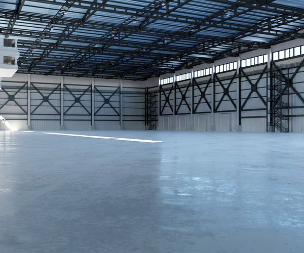 ArtStation - Industrial Hangar Hall Interior 3 | Game Assets