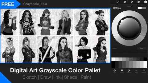 Grayscale Procreate Swatches