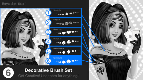 Royal Cards Procreate Brush Set