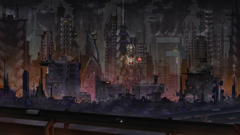 LAYERED PSD File of SCI-FI Alien Cityscape Concept Matte Painting