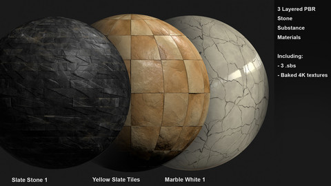 3 Architecture Stone Customizable Materials