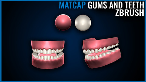 Gums and Teeth Matcap Pack - Zbrush Matcaps