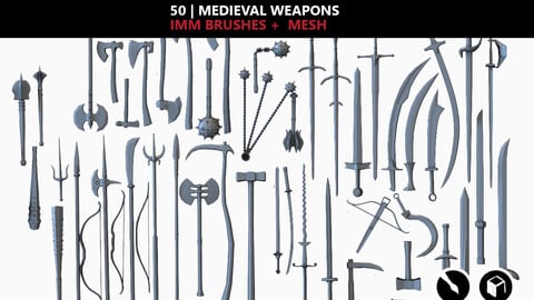 medieval weapon_vol 1 IMM Brushes + Mesh