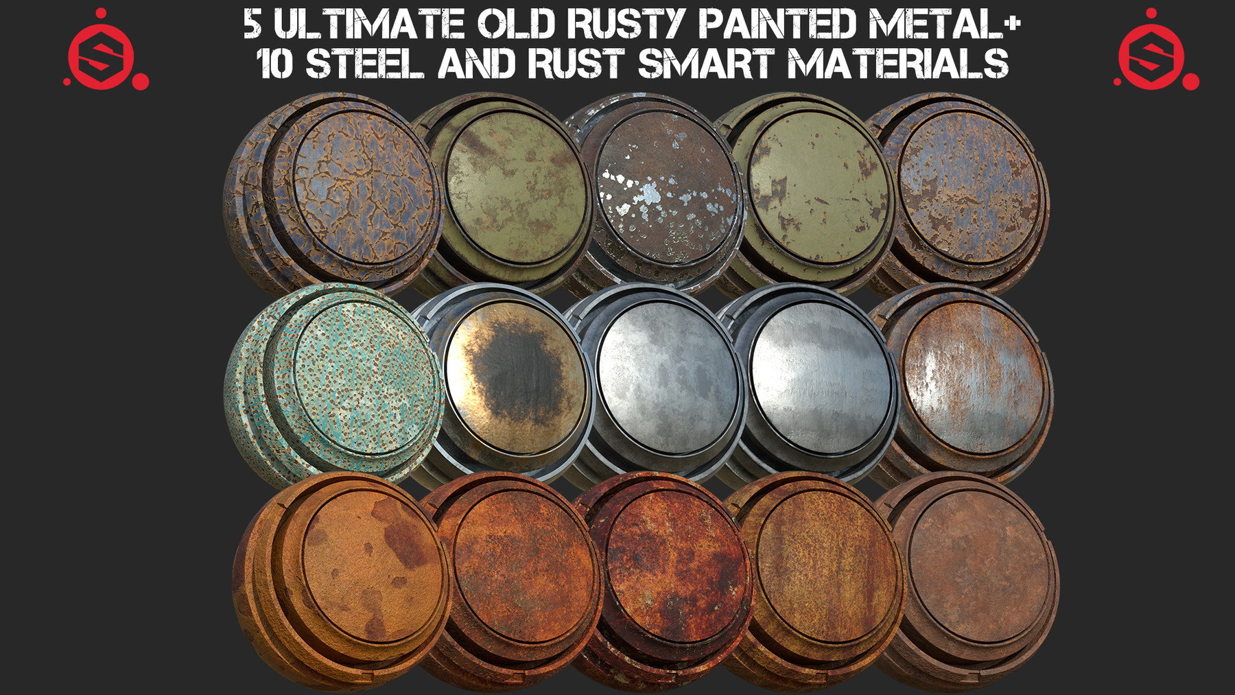 Musaab Shukri - 5 Ultimate old rusty painted metal + 10 Steel and Rust ...