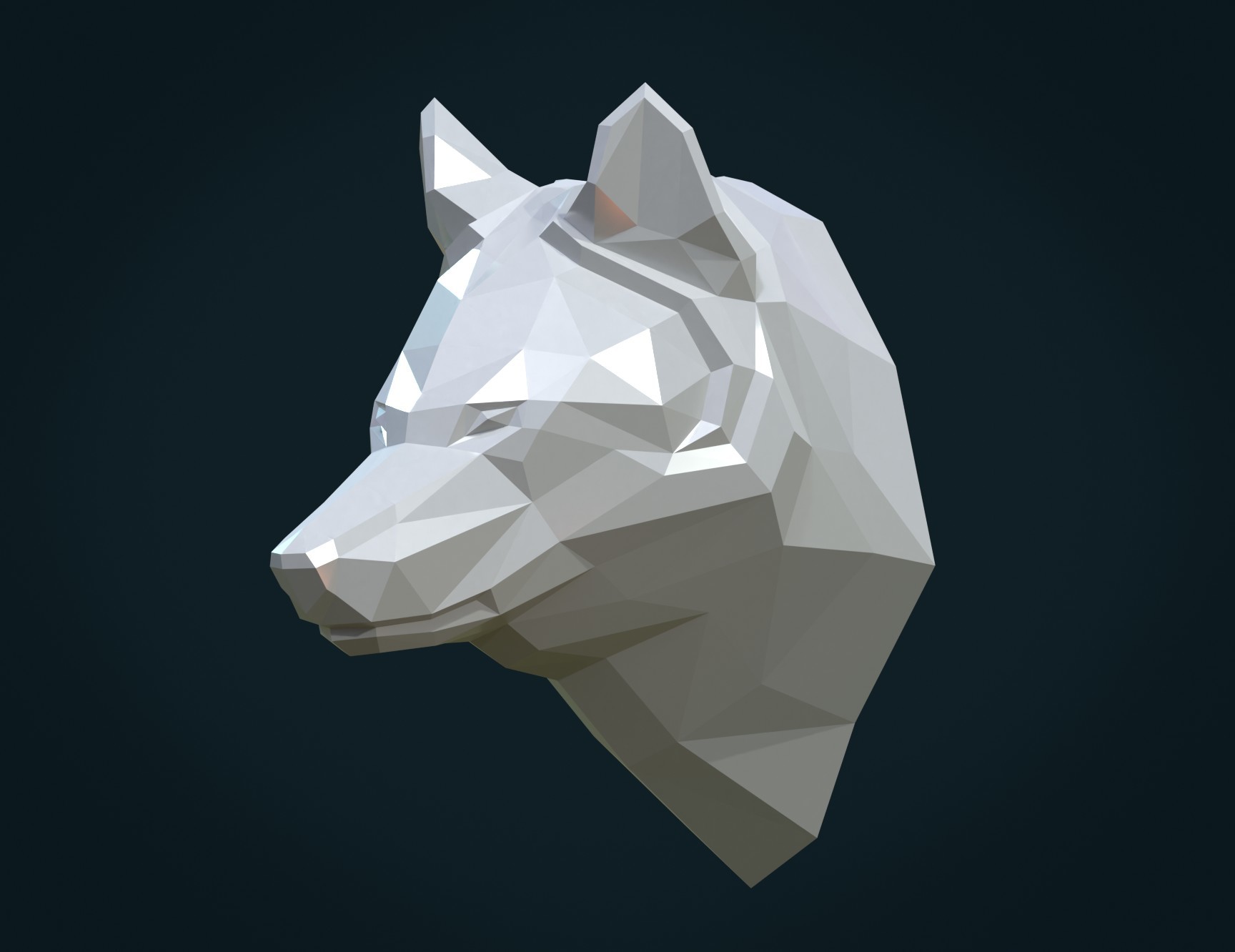 ArtStation - Low poly Wolf head | Resources