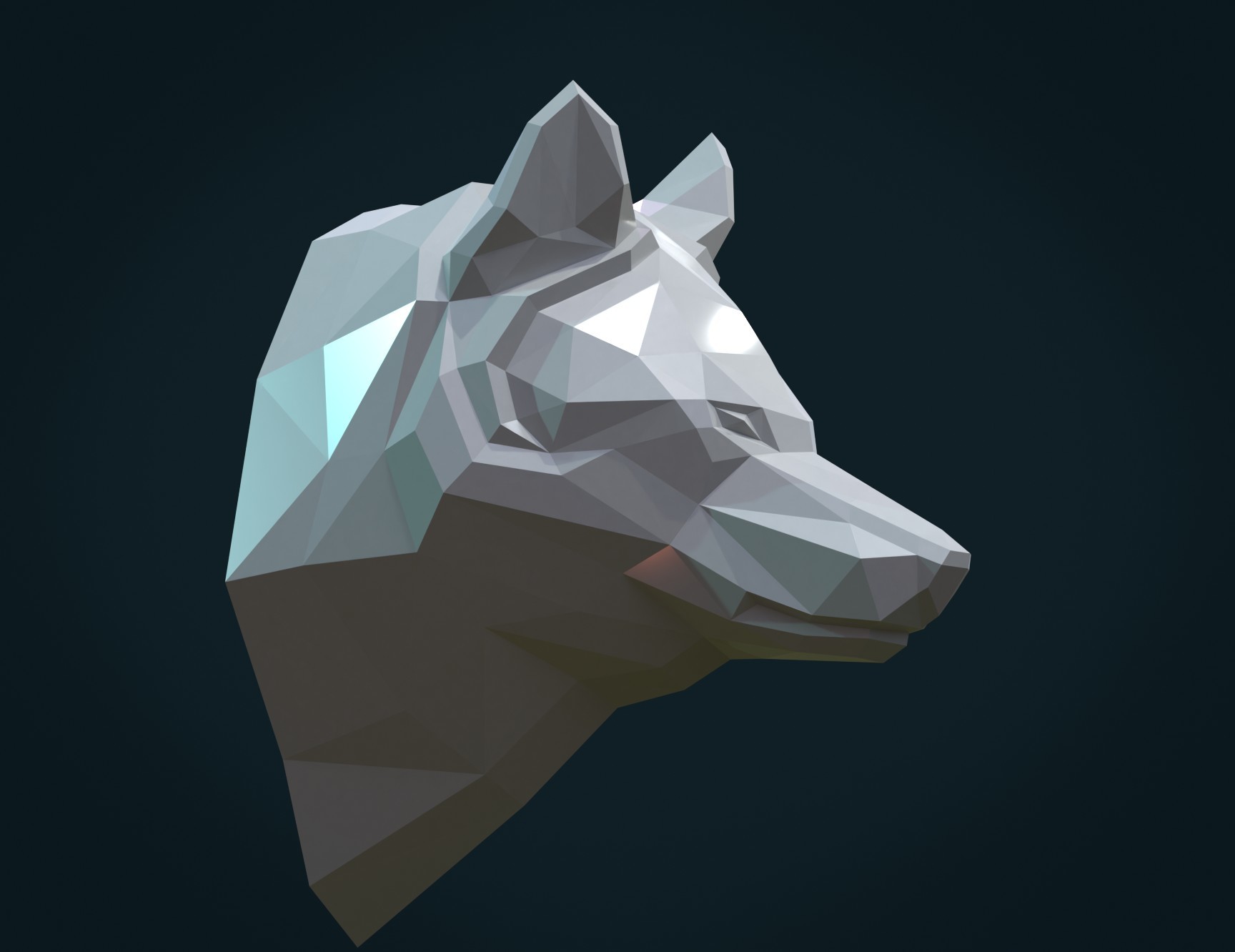 ArtStation - Low poly Wolf head | Resources