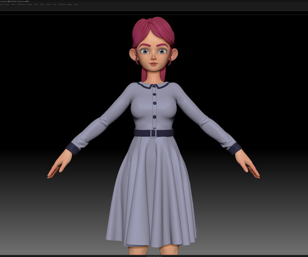 ArtStation - ZBrush Stylized Character Girl Base Mesh - Amy Girl Style ...