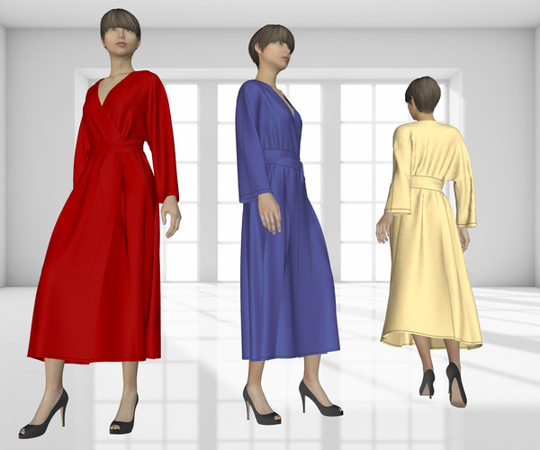 ArtStation - -Marvelous design dress robe- | Resources