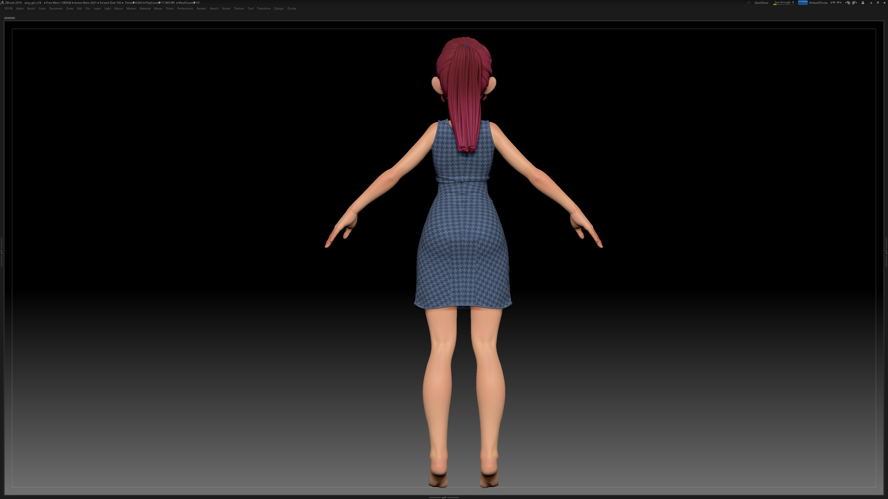 3d Store Zbrush And Blender Character Models Download Zbrush Stylized Character Girl Base Mesh 