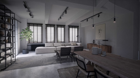 | UE4| DAY | Realism Vintage Style Living Room DAY Scene in UE4