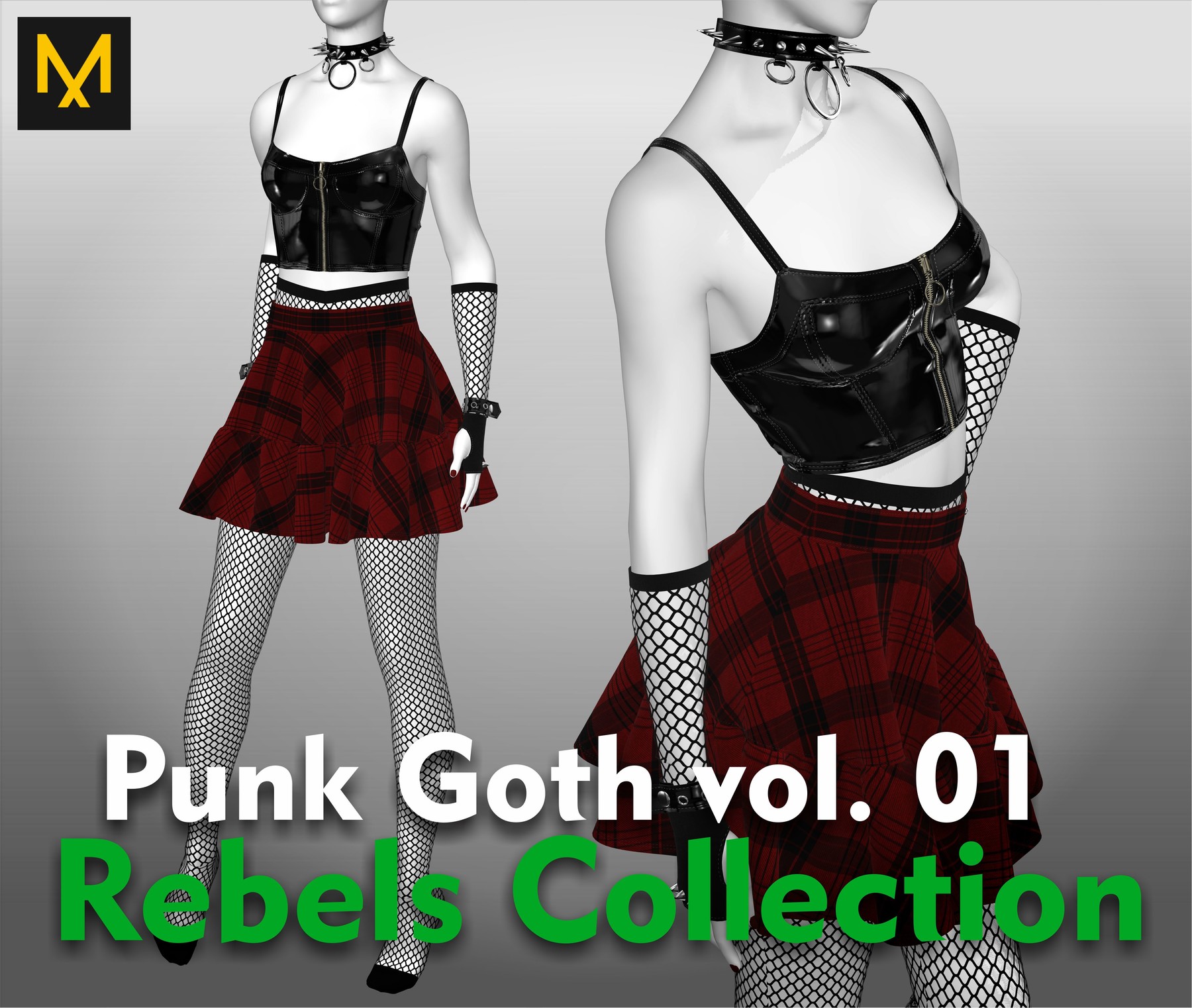 Artstation Punk Goth Outfit Vol 1 Rebels Collection Game Assets