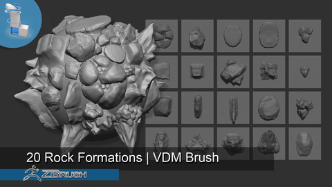 20 Rock Formations VDM Brush - Zbrush