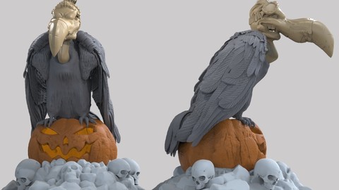 vulture lantern figurine on Halloween