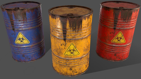 PBR Oil Drum Barrel A6 - Biohazard Toxic waste