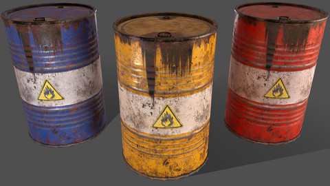 PBR Oil Drum Barrel A7 - Flammable Explosive Chemical