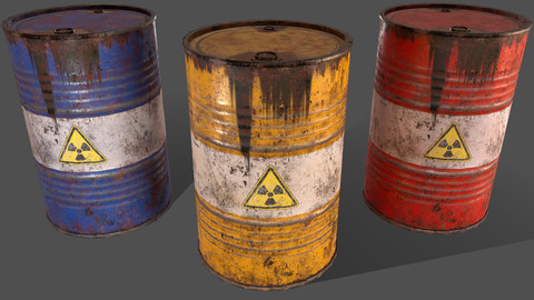 PBR Oil Drum Barrel A8 - Radioactive Radiation