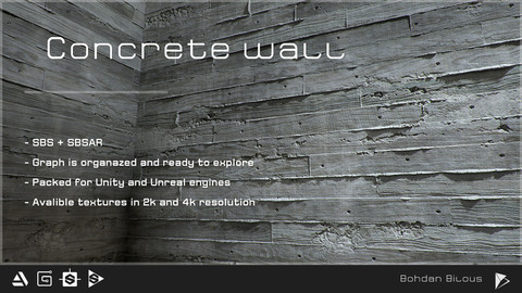 Concrete wall | SBS |SBSAR + 4K Maps
